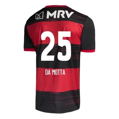 Kinder Fußball Piris Da Motta #25 Heimtrikot Rot Schwarz Trikot 2020/21 Hemd