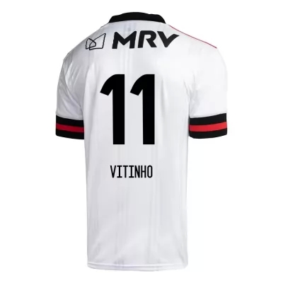 Kinder Fußball Vitinho #11 Auswärtstrikot Weiß Trikot 2020/21 Hemd