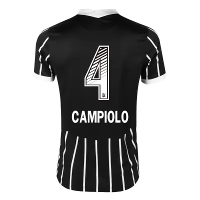 Kinder Fußball Campiolo #4 Auswärtstrikot Schwarz Trikot 2020/21 Hemd