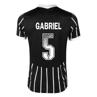 Kinder Fußball Gabriel #5 Auswärtstrikot Schwarz Trikot 2020/21 Hemd