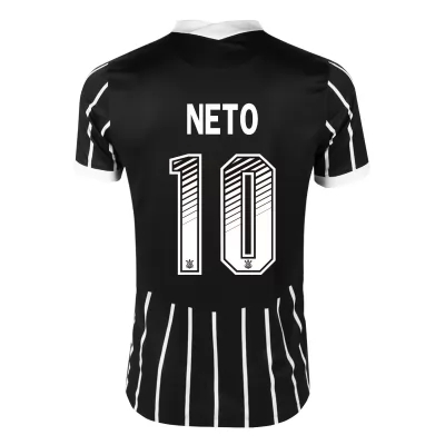 Kinder Fußball Neto #10 Auswärtstrikot Schwarz Trikot 2020/21 Hemd