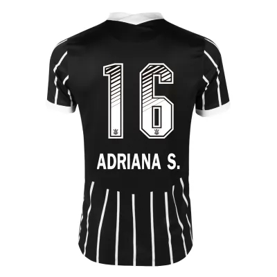 Kinder Fußball Adriana S. #16 Auswärtstrikot Schwarz Trikot 2020/21 Hemd