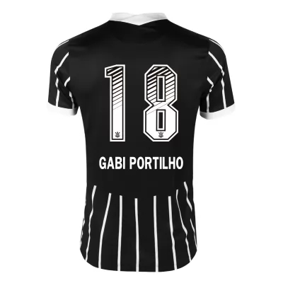 Kinder Fußball Gabi Portilho #18 Auswärtstrikot Schwarz Trikot 2020/21 Hemd