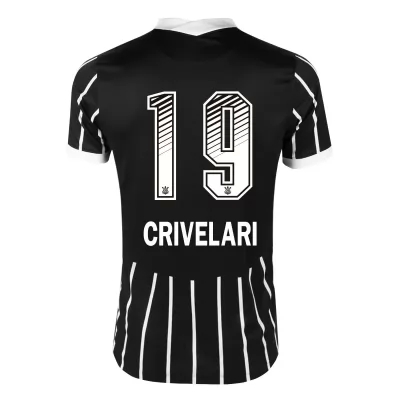Kinder Fußball Crivelari #19 Auswärtstrikot Schwarz Trikot 2020/21 Hemd