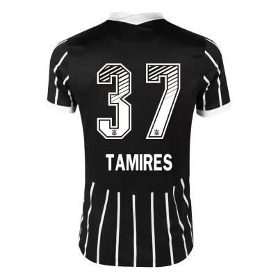 Kinder Fußball Tamires #37 Auswärtstrikot Schwarz Trikot 2020/21 Hemd