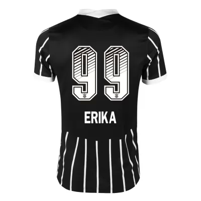 Kinder Fußball Erika #99 Auswärtstrikot Schwarz Trikot 2020/21 Hemd