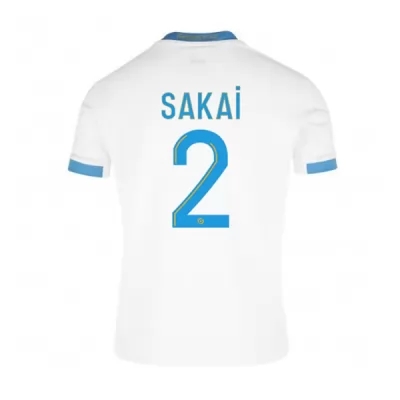 Kinder Fußball Hiroki Sakai #2 Heimtrikot Weiß Blau Trikot 2020/21 Hemd