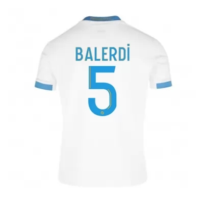 Kinder Fußball Leonardo Balerdi #5 Heimtrikot Weiß Blau Trikot 2020/21 Hemd