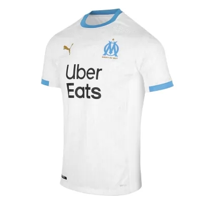 Kinder Fußball Morgan Sanson #8 Heimtrikot Weiß Blau Trikot 2020/21 Hemd