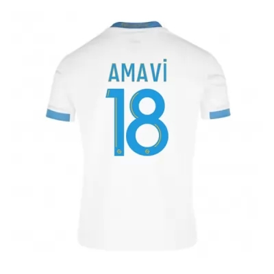 Kinder Fußball Jordan Amavi #18 Heimtrikot Weiß Blau Trikot 2020/21 Hemd