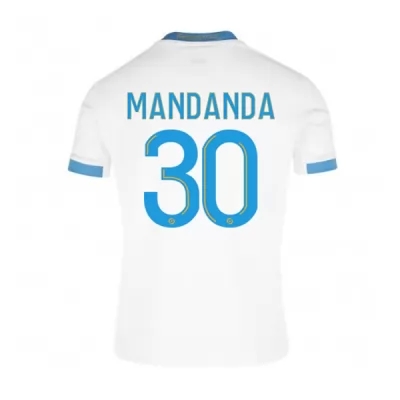 Kinder Fußball Steve Mandanda #30 Heimtrikot Weiß Blau Trikot 2020/21 Hemd