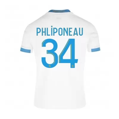 Kinder Fußball Alexandre Phliponeau #34 Heimtrikot Weiß Blau Trikot 2020/21 Hemd