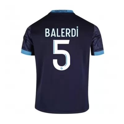 Kinder Fußball Leonardo Balerdi #5 Auswärtstrikot Dunkelheit Trikot 2020/21 Hemd