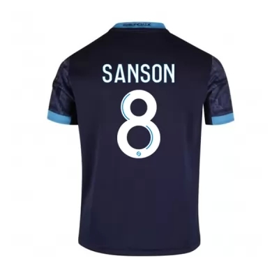 Kinder Fußball Morgan Sanson #8 Auswärtstrikot Dunkelheit Trikot 2020/21 Hemd