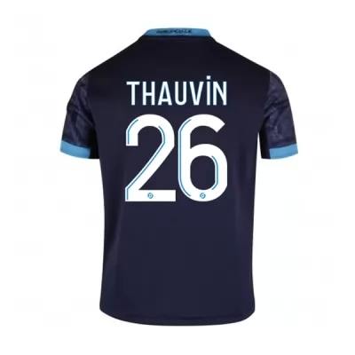 Kinder Fußball Florian Thauvin #26 Auswärtstrikot Dunkelheit Trikot 2020/21 Hemd