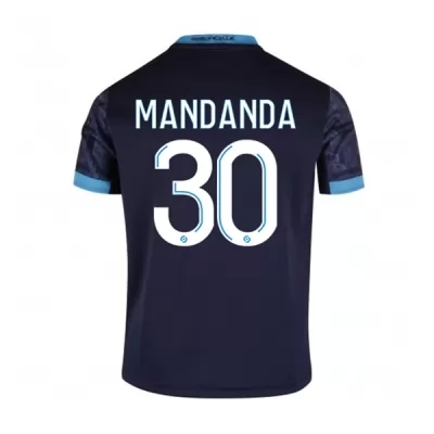 Kinder Fußball Steve Mandanda #30 Auswärtstrikot Dunkelheit Trikot 2020/21 Hemd
