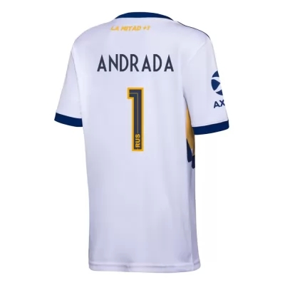 Kinder Fußball Esteban Andrada #1 Auswärtstrikot Weiß Trikot 2020/21 Hemd