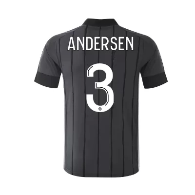 Kinder Fußball Joachim Andersen #3 Auswärtstrikot Grau Trikot 2020/21 Hemd