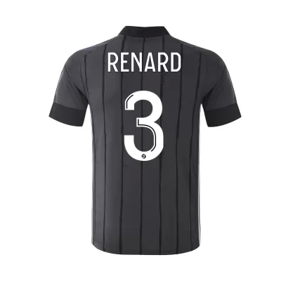 Kinder Fußball Wendie Renard #3 Auswärtstrikot Grau Trikot 2020/21 Hemd