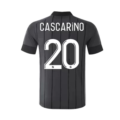 Kinder Fußball Delphine Cascarino #20 Auswärtstrikot Grau Trikot 2020/21 Hemd