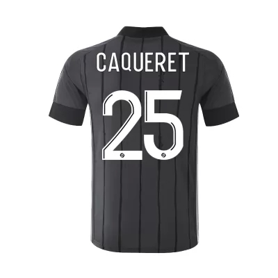 Kinder Fußball Maxence Caqueret #25 Auswärtstrikot Grau Trikot 2020/21 Hemd
