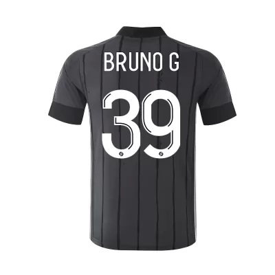 Kinder Fußball Bruno Guimaraes #39 Auswärtstrikot Grau Trikot 2020/21 Hemd
