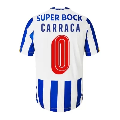 Kinder Fußball Carraca #0 Heimtrikot Weiß Blau Trikot 2020/21 Hemd