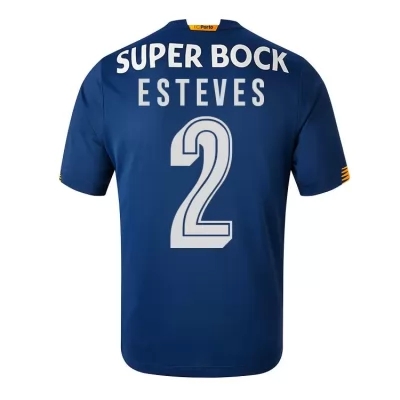 Kinder Fußball Tomas Esteves #2 Auswärtstrikot Kobaltblau Trikot 2020/21 Hemd
