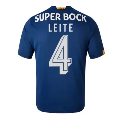Kinder Fußball Diogo Leite #4 Auswärtstrikot Kobaltblau Trikot 2020/21 Hemd