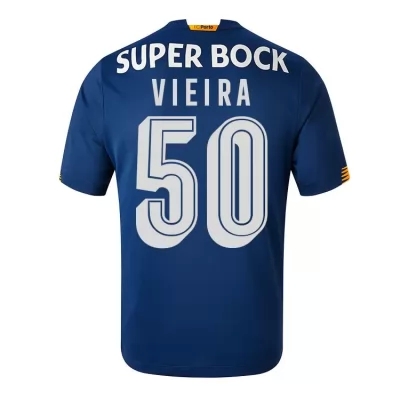 Kinder Fußball Fabio Vieira #50 Auswärtstrikot Kobaltblau Trikot 2020/21 Hemd