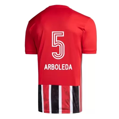 Kinder Fußball Robert Arboleda #5 Auswärtstrikot Rot Trikot 2020/21 Hemd