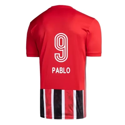 Kinder Fußball Pablo #9 Auswärtstrikot Rot Trikot 2020/21 Hemd