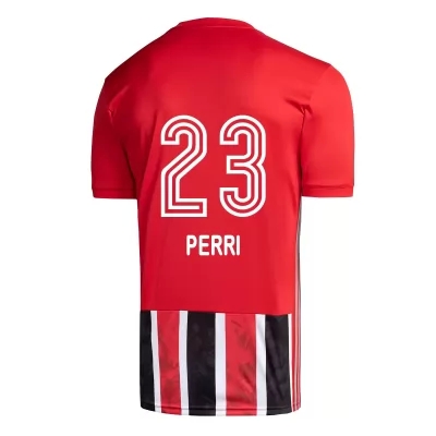 Kinder Fußball Lucas Perri #23 Auswärtstrikot Rot Trikot 2020/21 Hemd