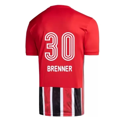 Kinder Fußball Brenner #30 Auswärtstrikot Rot Trikot 2020/21 Hemd