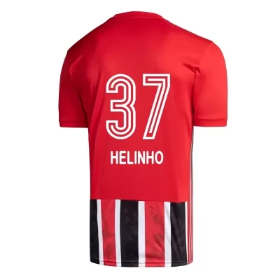 Kinder Fußball Helinho #37 Auswärtstrikot Rot Trikot 2020/21 Hemd