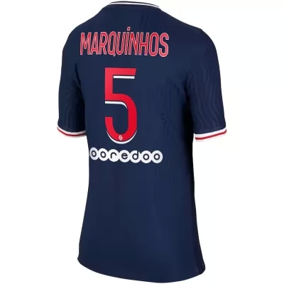 Kinder Fußball Marquinhos #5 Heimtrikot Dunkelheit Trikot 2020/21 Hemd