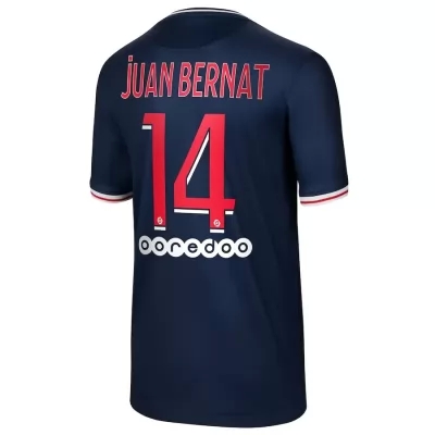 Kinder Fußball Juan Bernat #14 Heimtrikot Dunkelheit Trikot 2020/21 Hemd
