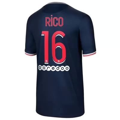 Kinder Fußball Sergio Rico #16 Heimtrikot Dunkelheit Trikot 2020/21 Hemd
