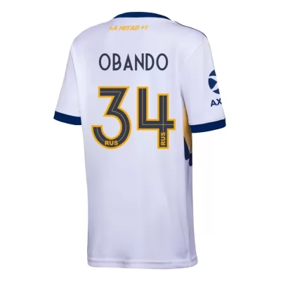 Kinder Fußball Agustin Obando #34 Auswärtstrikot Weiß Trikot 2020/21 Hemd