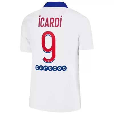 Kinder Fußball Mauro Icardi #9 Auswärtstrikot Weiß Trikot 2020/21 Hemd