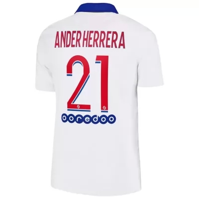 Kinder Fußball Ander Herrera #21 Auswärtstrikot Weiß Trikot 2020/21 Hemd