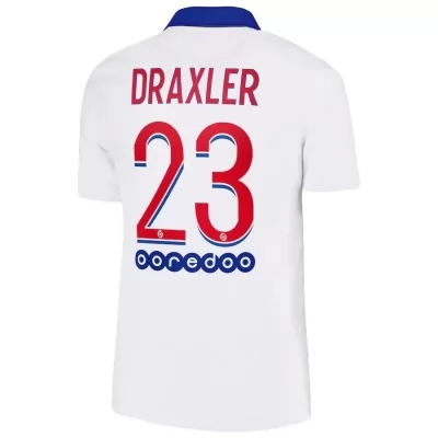Kinder Fußball Julian Draxler #23 Auswärtstrikot Weiß Trikot 2020/21 Hemd