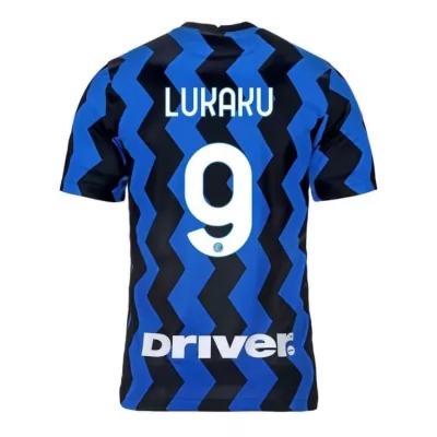 Kinder Fußball Romelu Lukaku #9 Heimtrikot Blau Schwarz Trikot 2020/21 Hemd