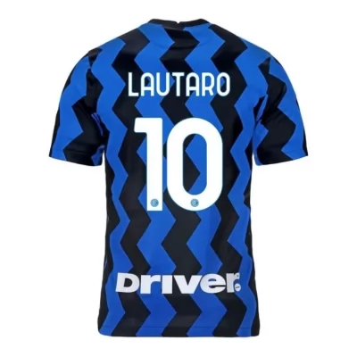 Kinder Fußball Lautaro Martinez #10 Heimtrikot Blau Schwarz Trikot 2020/21 Hemd