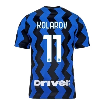 Kinder Fußball Aleksandar Kolarov #11 Heimtrikot Blau Schwarz Trikot 2020/21 Hemd