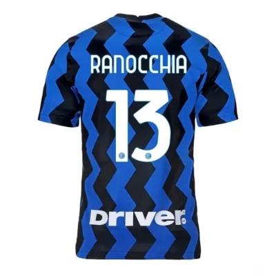 Kinder Fußball Andrea Ranocchia #13 Heimtrikot Blau Schwarz Trikot 2020/21 Hemd
