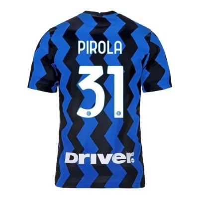 Kinder Fußball Lorenzo Pirola #31 Heimtrikot Blau Schwarz Trikot 2020/21 Hemd