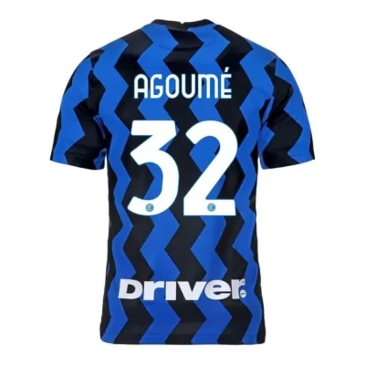 Kinder Fußball Lucien Agoume #32 Heimtrikot Blau Schwarz Trikot 2020/21 Hemd