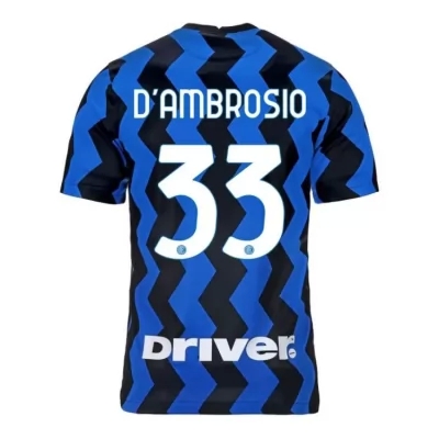 Kinder Fußball Danilo D'ambrosio #33 Heimtrikot Blau Schwarz Trikot 2020/21 Hemd
