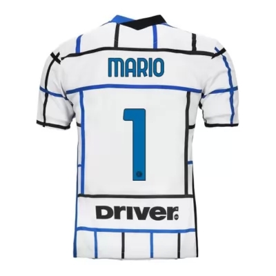 Kinder Fußball Joao Mario #1 Auswärtstrikot Weiß Blau Trikot 2020/21 Hemd